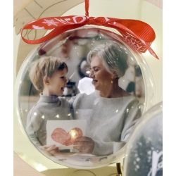 BOMBKA Z KOKARDĄ I ZDJĘCIAMI 10 cm