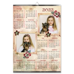 KALENDARZ "KWIATY" A3 jednoplanszowy