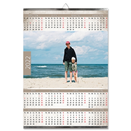 KALENDARZ "BEŻOWY" A3 jednoplanszowy