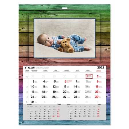 KALENDARZ "KOLOROWE DESKI" ze zdzierakiem