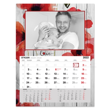 KALENDARZ "LOVE" ze zdzierakiem