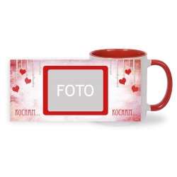 KUBEK CZERWONY ze wzorem K018 "Kocham"