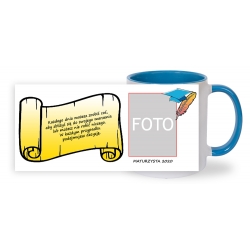 KUBEK NIEBIESKI ze wzorem K023 "Dla absolwenta"