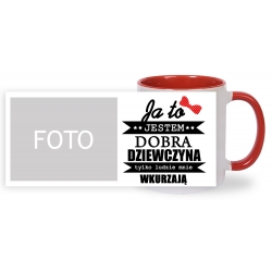 KUBEK CZERWONY ze wzorem K025 "Dla dziewczyny"