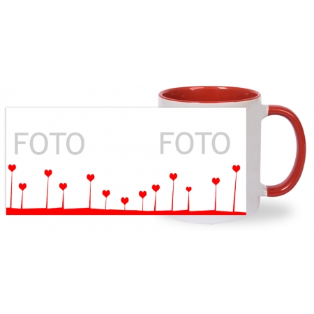 KUBEK CZERWONY ze wzorem K019