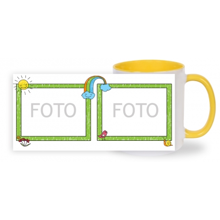 KUBEK ŻOŁTY ze wzorem K037 "Dla dziecka"