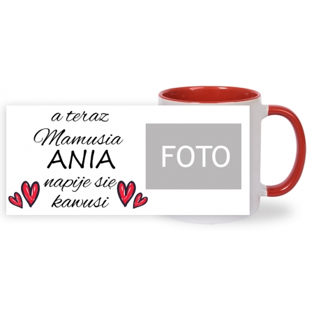 KUBEK CZERWONY ze wzorem K001 "na Dzień Mamy"
