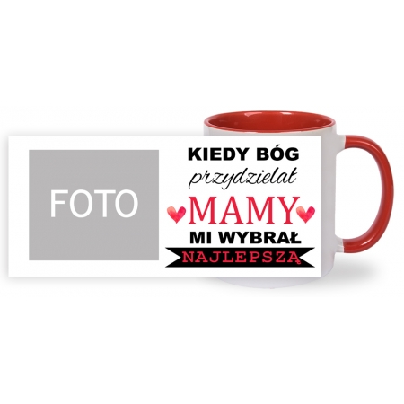 KUBEK CZERWONY ze wzorem K002 "na Dzień Mamy"