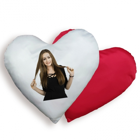 PODUSZKA "Serce czerwone" ze zdjeciami, napisem