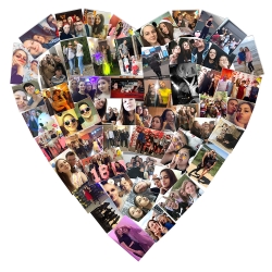 KOLAŻ ZE ZDJĘĆ "serce", NA PAPIERZE FOTOGRAFICZNYM, z 50 zdjęć