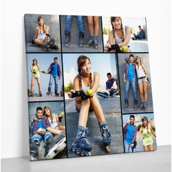 KOLAŻ ZE ZDJĘĆ wg indywidualnego projektu, NA PŁÓTNIE, z max. 12 zdjęciami