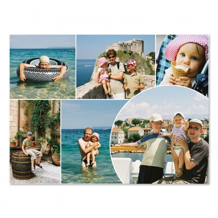 KOLAŻ ZE ZDJĘĆ wg indywidualnego projektu, NA PAPIERZE FOTOGRAFICZNYM, z max. 6 zdjęciami