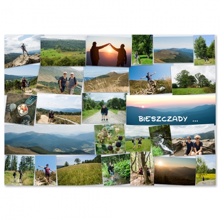 KOLAŻ ZE ZDJĘĆ wg indywidualnego projektu, NA PAPIERZE FOTOGRAFICZNYM, z max. 36 zdjęciami