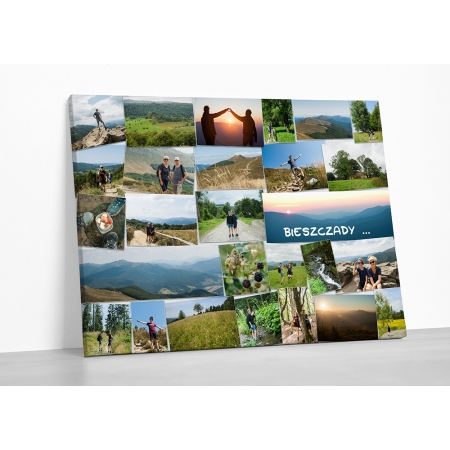 KOLAŻ ZE ZDJĘĆ wg indywidualnego projektu, NA PŁÓTNIE, z max. 36 zdjęciami