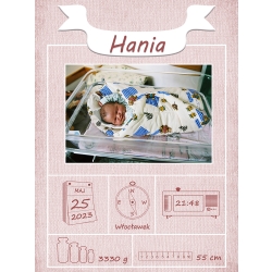 METRYCZKA "RÓŻOWA Z KALENDARZEM"