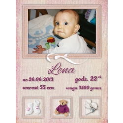 METRYCZKA "MIŚ DZIEWCZYNKI"