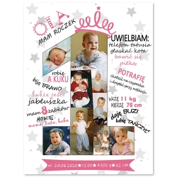 TABLICA NA ROCZEK "Różowa jedynka"