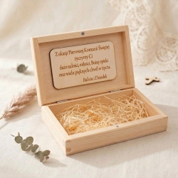 PUDEŁKO NA BANKNOTY, PREZENT 18 x 10 cm wzór K01 z okazjonalnym grawerem i życzeniami