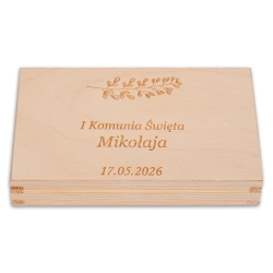 PUDEŁKO NA BANKNOTY, PREZENT 18 x 10 cm wzór K03 z okazjonalnym grawerem i życzeniami
