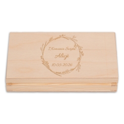 PUDEŁKO NA BANKNOTY, PREZENT 18 x 10 cm wzór K01 z okazjonalnym grawerem i życzeniami