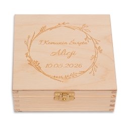 PUDEŁKO NA PREZENT 16 x 16 cm wzór K01 z okazjonalnym grawerem i życzeniami