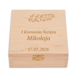 PUDEŁKO NA PREZENT 16 x 16 cm wzór K03 z okazjonalnym grawerem i życzeniami