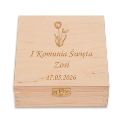 PUDEŁKO NA PREZENT 16 x 16 cm wzór K04 z okazjonalnym grawerem i życzeniami