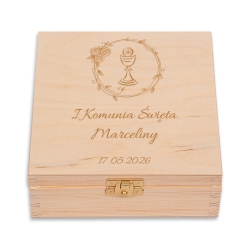 PUDEŁKO NA PREZENT 16 x 16 cm wzór K05 z okazjonalnym grawerem i życzeniami