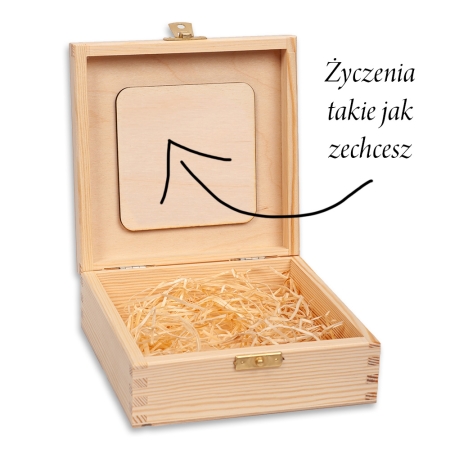PUDEŁKO NA PREZENT 16 x 16 cm z grawerem i życzeniami wg indywidualnego projektu