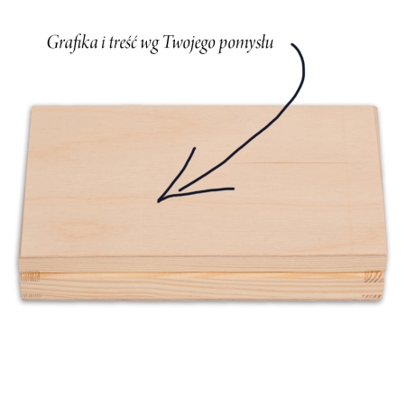 PUDEŁKO NA BANKNOTY, PREZENT 18 x 10 cm z grawerem i życzeniami wg indywidualnego projektu